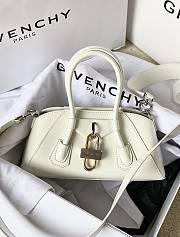 Givenchy Mini Antigona Lock Stretch In Box Leather White - 22x12x8cm - 3