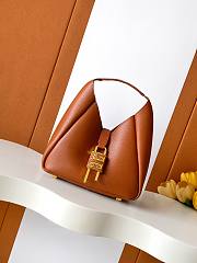 Givenchy G-Hobo Medium In Grained Leather With Padlock Brown - 25x21x10cm - 1