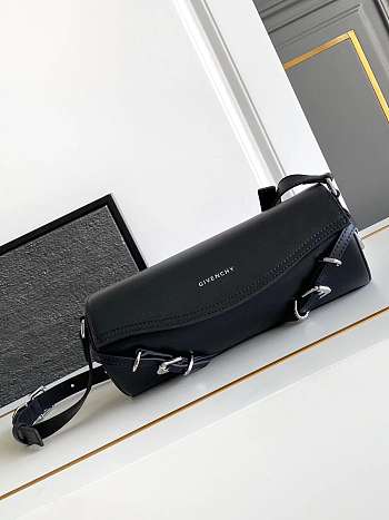 Givenchy Voyou Roller Bag In Grained Leather Black - 25x10x13cm