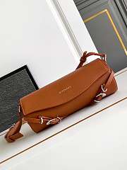 Givenchy Voyou Roller Bag In Grained Leather Brown - 25x10x13cm - 3