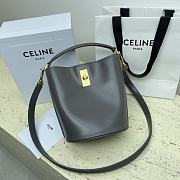 Celine Mini Bucket 16 In Smooth Calfskin Gray - 16x18x16cm - 1