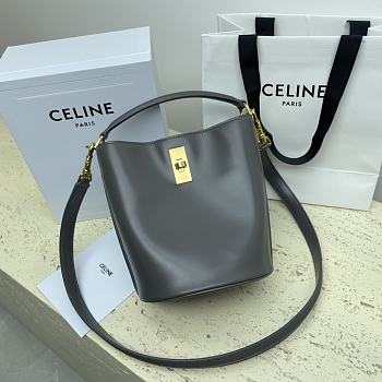 Celine Mini Bucket 16 In Smooth Calfskin Gray - 16x18x16cm