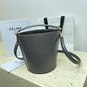 Celine Mini Bucket 16 In Smooth Calfskin Gray - 16x18x16cm - 6