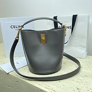 Celine Mini Bucket 16 In Smooth Calfskin Gray - 16x18x16cm - 3