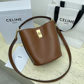 Celine Mini Bucket 16 In Smooth Calfskin Brown - 16x18x16cm