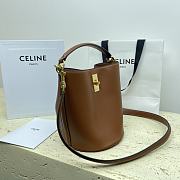 Celine Mini Bucket 16 In Smooth Calfskin Brown - 16x18x16cm - 6