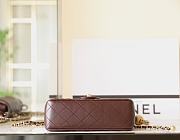 Chanel Mini Flap Bag Shiny Lambskin & Gold Tone Metal Dark Brown - 20x13x7cm - 3