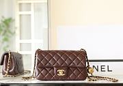 Chanel Mini Flap Bag Shiny Lambskin & Gold Tone Metal Dark Brown - 20x13x7cm - 4