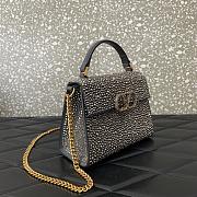 Valentino Garavani Silver Mini Leather Embellished Top Handle - 19x13x9cm - 4