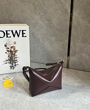 Loewe Puzzle Fold Pouch In Shiny Nappa Calfskin Dark Burgundy - 23x15.5x6.5cm - 6
