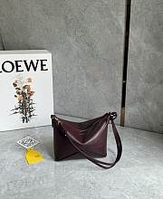 Loewe Puzzle Fold Pouch In Shiny Nappa Calfskin Dark Burgundy - 23x15.5x6.5cm - 3