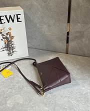 Loewe Puzzle Fold Pouch In Shiny Nappa Calfskin Dark Burgundy - 23x15.5x6.5cm - 2