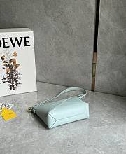 Loewe Puzzle Fold Pouch In Shiny Nappa Calfskin Blue Iceberg - 23x15.5x6.5cm - 5
