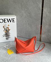 Loewe Puzzle Fold Pouch In Shiny Nappa Calfskin Vivid Orange - 23x15.5x6.5cm - 5