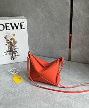 Loewe Puzzle Fold Pouch In Shiny Nappa Calfskin Vivid Orange - 23x15.5x6.5cm - 6