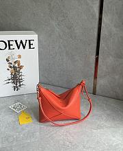 Loewe Puzzle Fold Pouch In Shiny Nappa Calfskin Vivid Orange - 23x15.5x6.5cm - 4