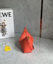 Loewe Puzzle Fold Pouch In Shiny Nappa Calfskin Vivid Orange - 23x15.5x6.5cm - 2
