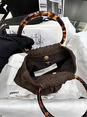 Chanel Small Hobo Bag Suede Calfskin Turtoise Shell Effect Plexi & Gold Tone Metal Brown - 24x18x12cm - 2
