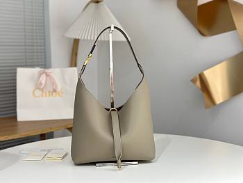 Chloe Small Marcie Hobo Bag In Grained Leather Gray - 29x21.5x9.5cm