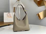 Chloe Small Marcie Hobo Bag In Grained Leather Gray - 29x21.5x9.5cm - 4