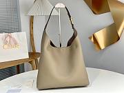 Chloe Marcie Hobo Bag In Grained Leather Gray - 36x29x10cm - 6