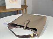 Chloe Marcie Hobo Bag In Grained Leather Gray - 36x29x10cm - 5
