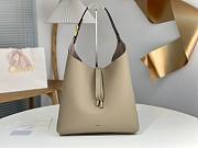 Chloe Marcie Hobo Bag In Grained Leather Gray - 36x29x10cm - 3