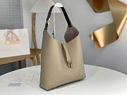 Chloe Marcie Hobo Bag In Grained Leather Gray - 36x29x10cm - 2