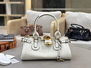Chloe Paddington Bag In Grained Leather White - 36x18x18cm - 1