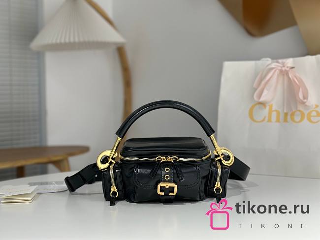 Chloe Small Camera Bag in Shiny Leather Black - 25x12x12cm - 1