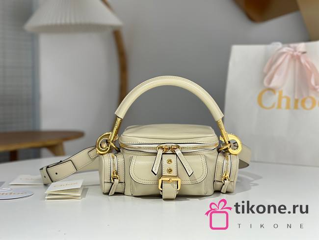 Chloe Small Camera Bag in Shiny Leather White - 25x12x12cm - 1
