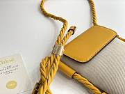 Chloe Key Phone Pouch in Canvas and Shiny Calfskin Leather Yellow - 13x3x18cm - 4