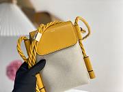 Chloe Key Phone Pouch in Canvas and Shiny Calfskin Leather Yellow - 13x3x18cm - 3