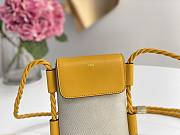 Chloe Key Phone Pouch in Canvas and Shiny Calfskin Leather Yellow - 13x3x18cm - 2