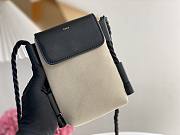 Chloe Key Phone Pouch in Canvas and Shiny Calfskin Leather Black - 13x3x18cm - 6