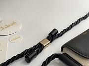 Chloe Key Phone Pouch in Canvas and Shiny Calfskin Leather Black - 13x3x18cm - 5