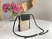 Chloe Key Phone Pouch in Canvas and Shiny Calfskin Leather Black - 13x3x18cm - 3