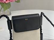 Chloe Key Phone Pouch in Canvas and Shiny Calfskin Leather Black - 13x3x18cm - 2