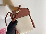 Chloe Key Phone Pouch in Canvas and Shiny Calfskin Leather Brown - 13x3x18cm - 6