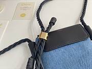 Chloe Key Phone Pouch in Denim and Shiny Calfskin Leather - 13x3x18cm - 2
