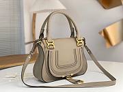 Chloe Small Marcie Bag In Grained Leather Cashmere Grey - 30x23x9cm - 5