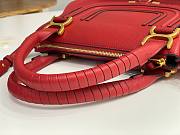 Chloe Small Marcie Bag In Grained Leather Red - 30x23x9cm - 3