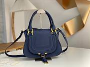 Chloe Small Marcie Bag In Grained Leather Navy Blue - 30x23x9cm - 4