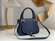 Chloe Small Marcie Bag In Grained Leather Navy Blue - 30x23x9cm - 3