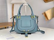 Chloe Small Marcie Bag In Grained Leather Blue - 30x23x9cm - 1