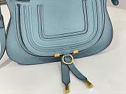 Chloe Small Marcie Bag In Grained Leather Blue - 30x23x9cm - 5