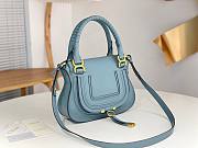 Chloe Small Marcie Bag In Grained Leather Blue - 30x23x9cm - 3