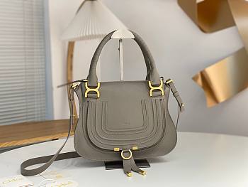 Chloe Small Marcie Bag In Grained Leather Gray - 30x23x9cm