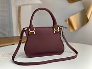 Chloe Small Marcie Bag In Grained Leather Burgundy - 30x23x9cm - 5
