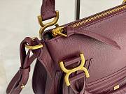 Chloe Small Marcie Bag In Grained Leather Burgundy - 30x23x9cm - 3